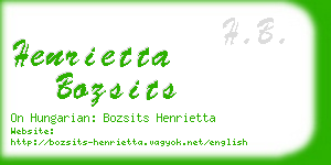 henrietta bozsits business card